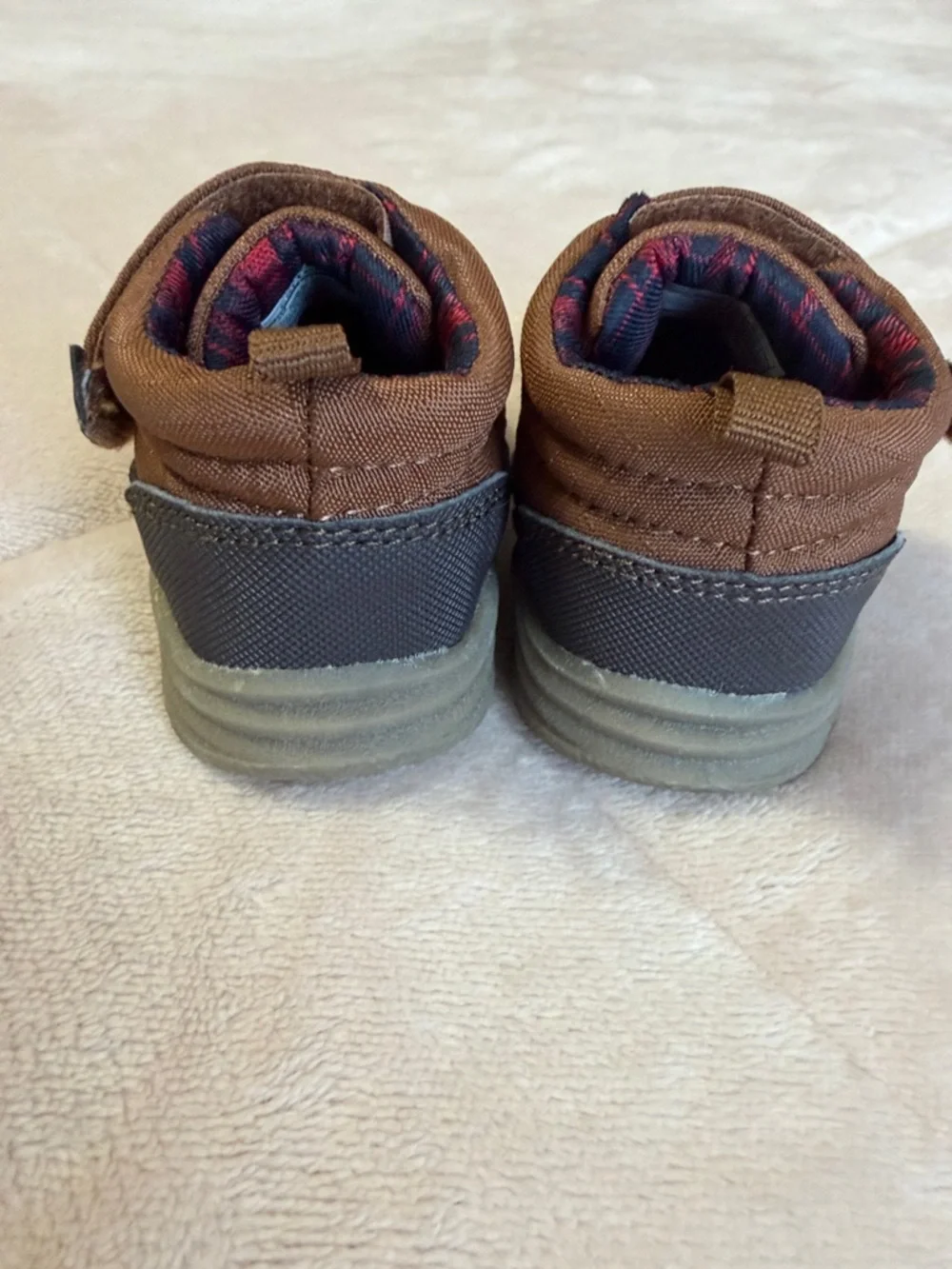 Carter's Brown Baby Walker Shoes with‎ Navy Trim